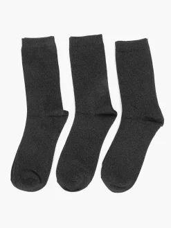 Outlet Zwarte Sokken 35-42 3 Pak Dames Sokken