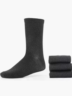 Outlet Zwarte Sokken 35-42 3 Pak Dames Sokken