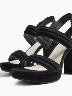 Hot Zwarte Suede Sandalette Dames Sandalen