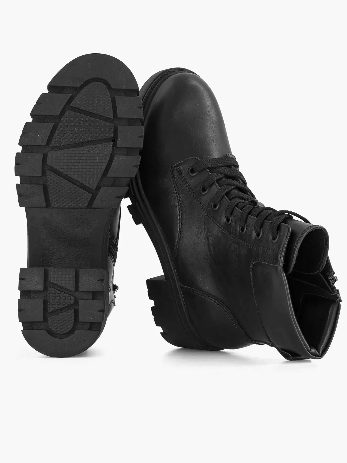 Hot Zwarte Veterboot Dames Enkellaarzen & Boots