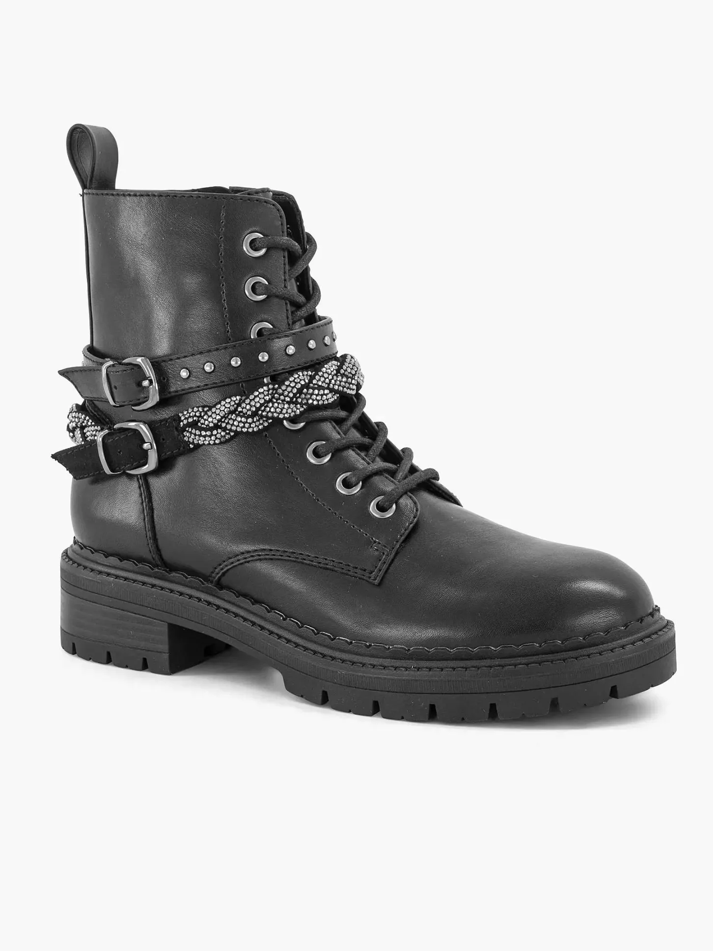Sale Zwarte Veterboot Dames Enkellaarzen & Boots