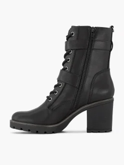 Hot Zwarte Veterboot Hak Dames Enkellaarzen & Boots