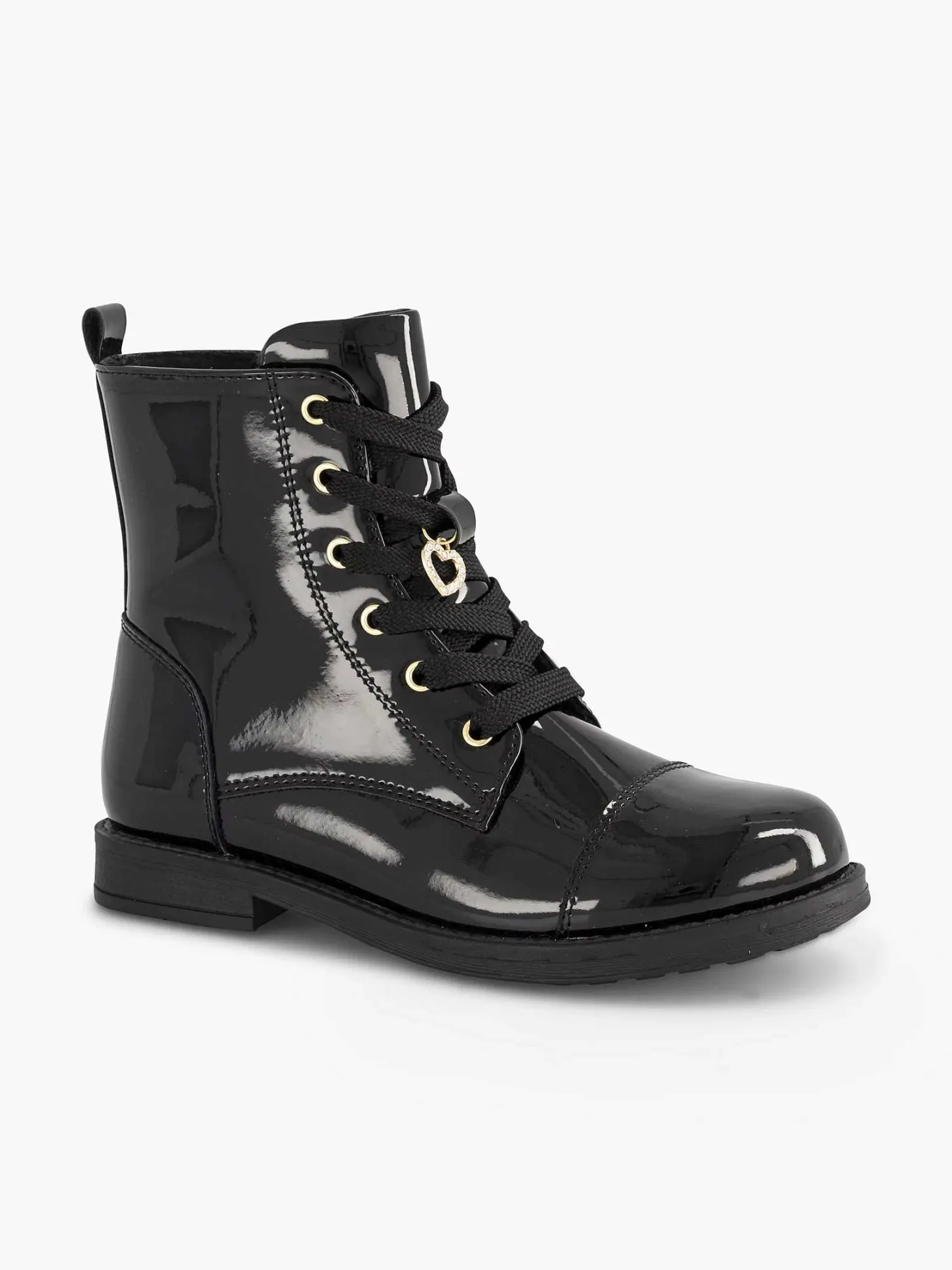 Outlet Zwarte Veterboot Lak Kinderen Jongensschoenen
