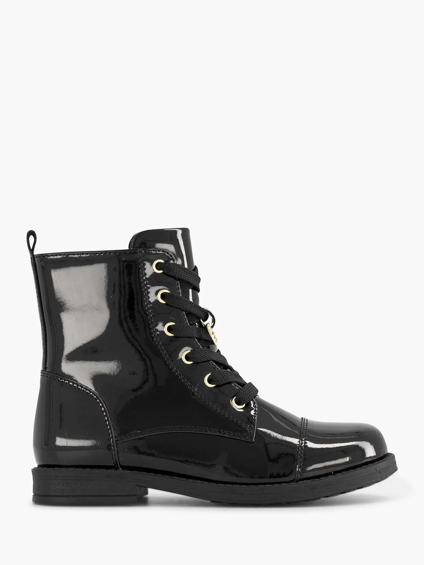 Outlet Zwarte Veterboot Lak Kinderen Jongensschoenen