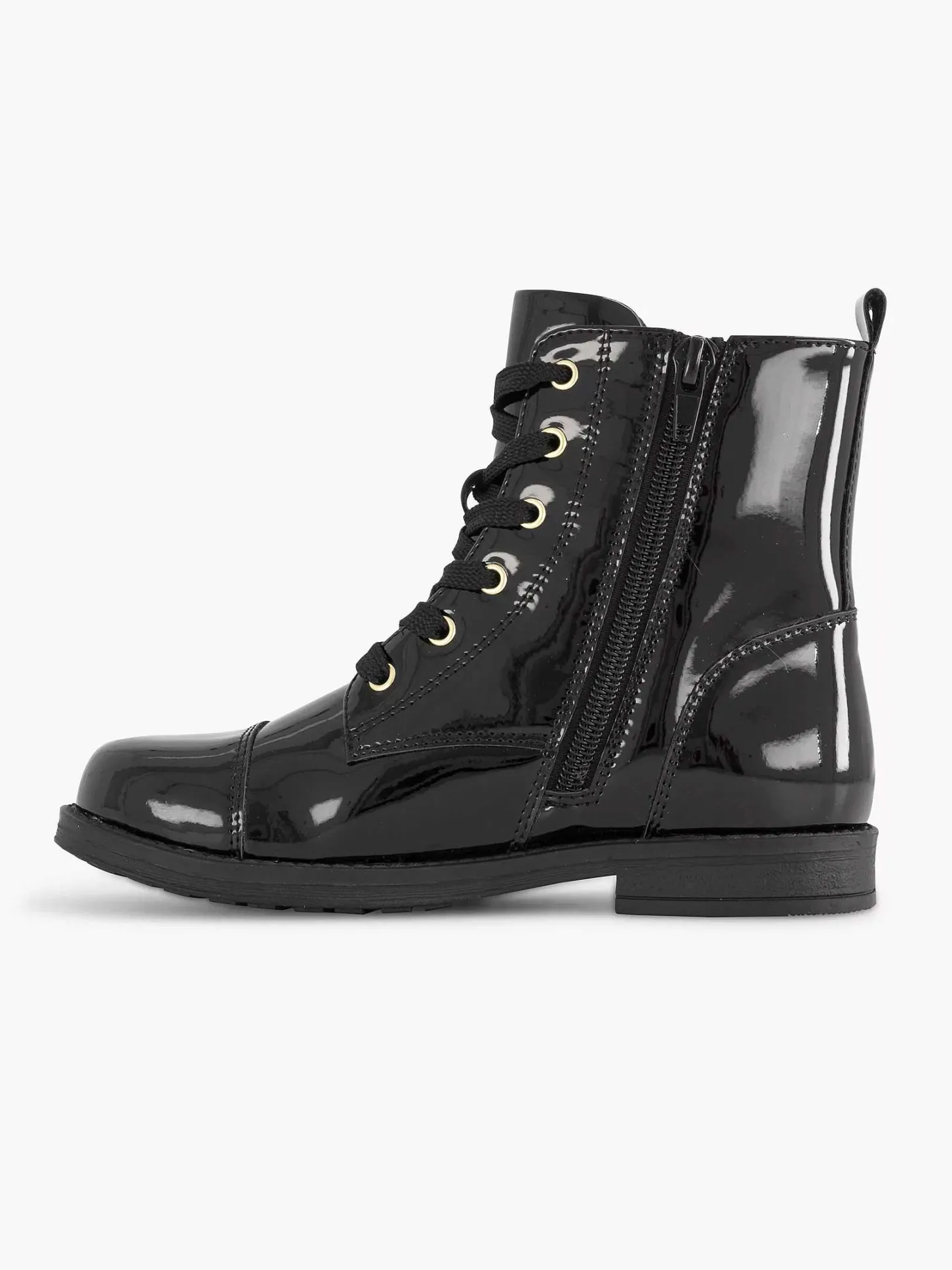 Zwarte Veterboot Lak Kinderen Jongensschoenen