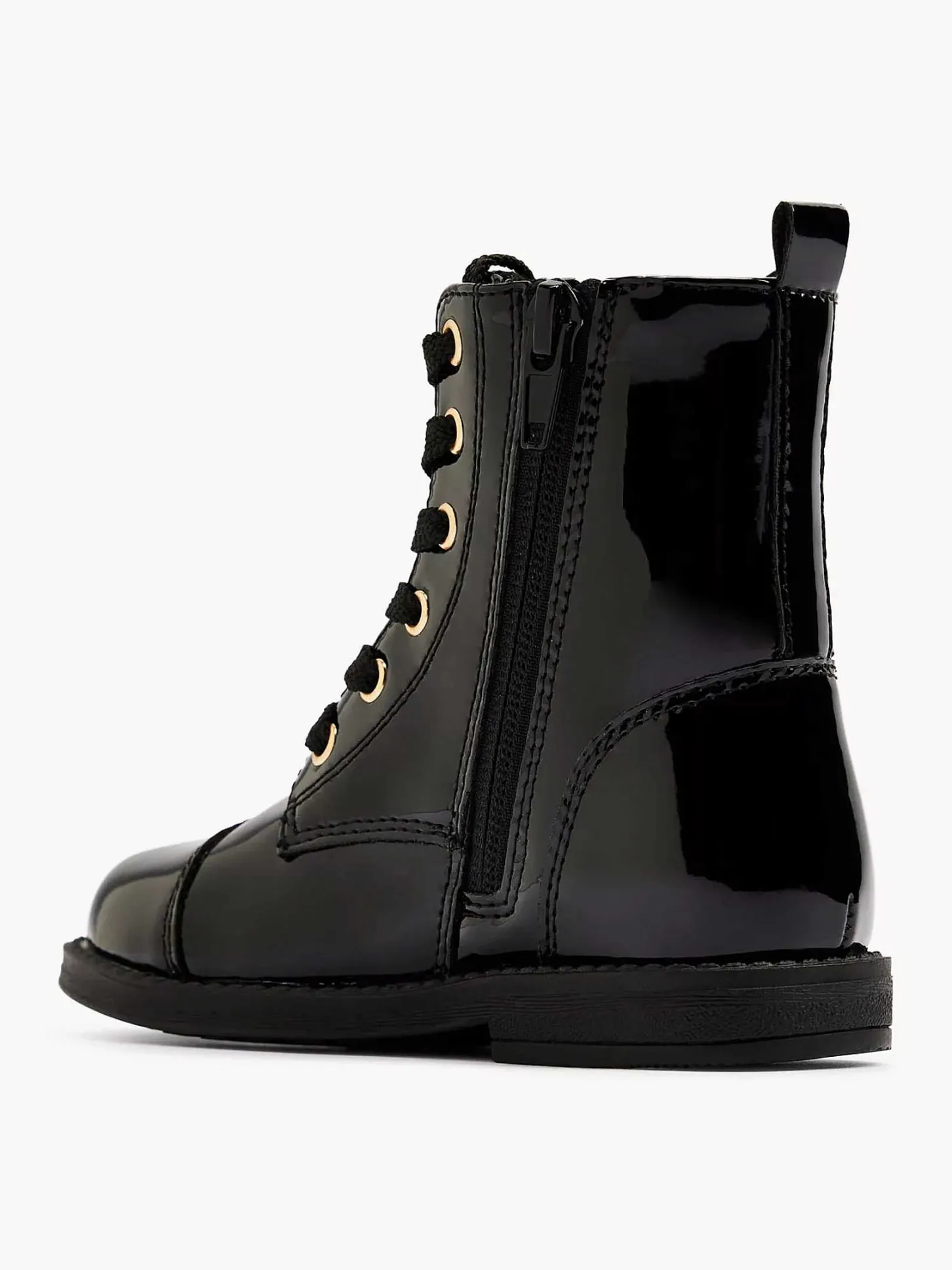Zwarte Veterboot Lak Kinderen Jongensschoenen