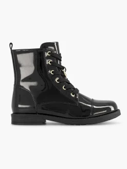 Zwarte Veterboot Lak Kinderen Jongensschoenen