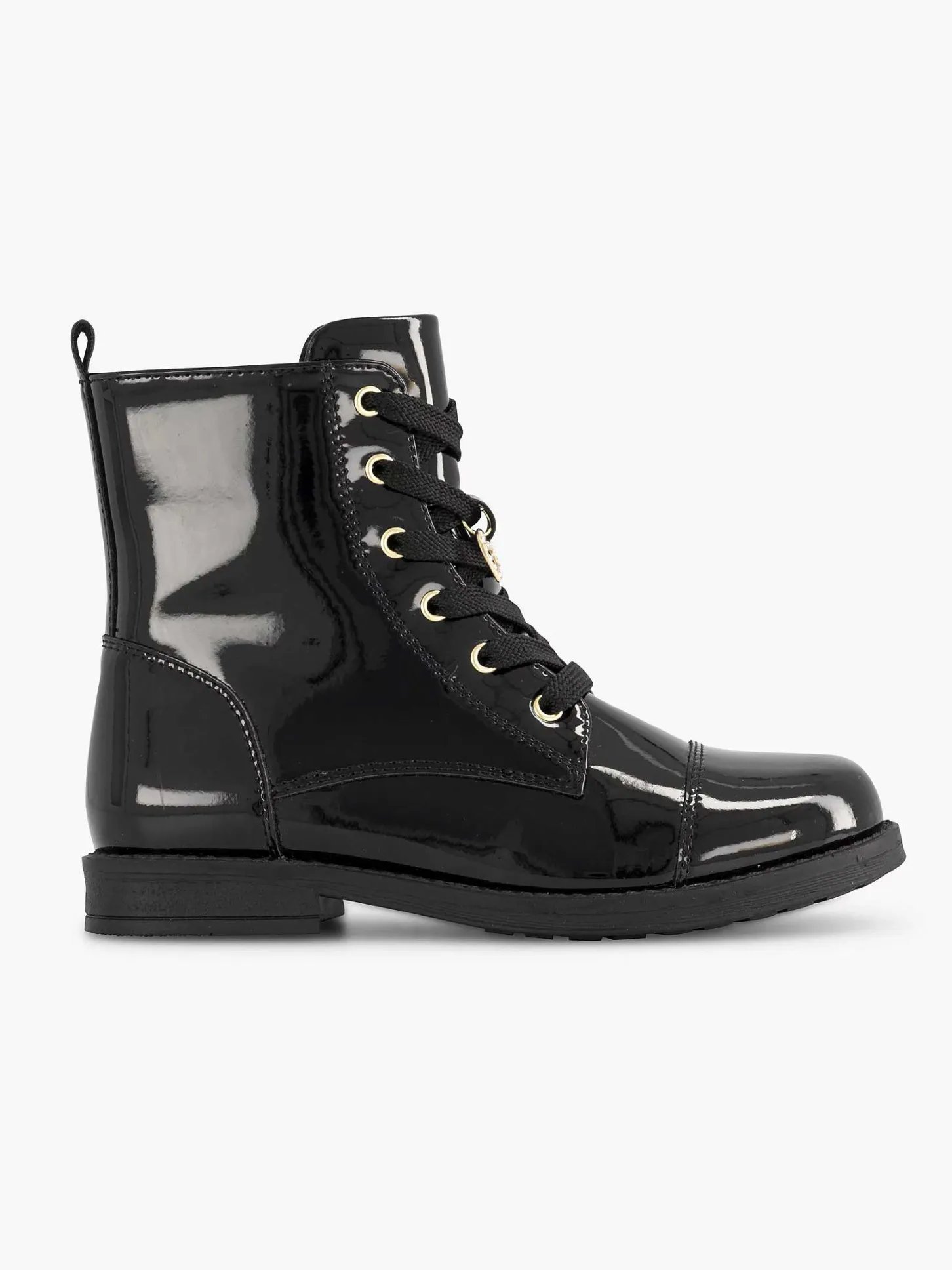 Zwarte Veterboot Lak Kinderen Jongensschoenen