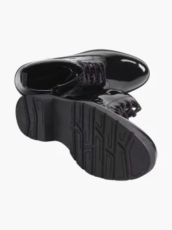 Discount Zwarte Veterboot Lak Dames Enkellaarzen & Boots