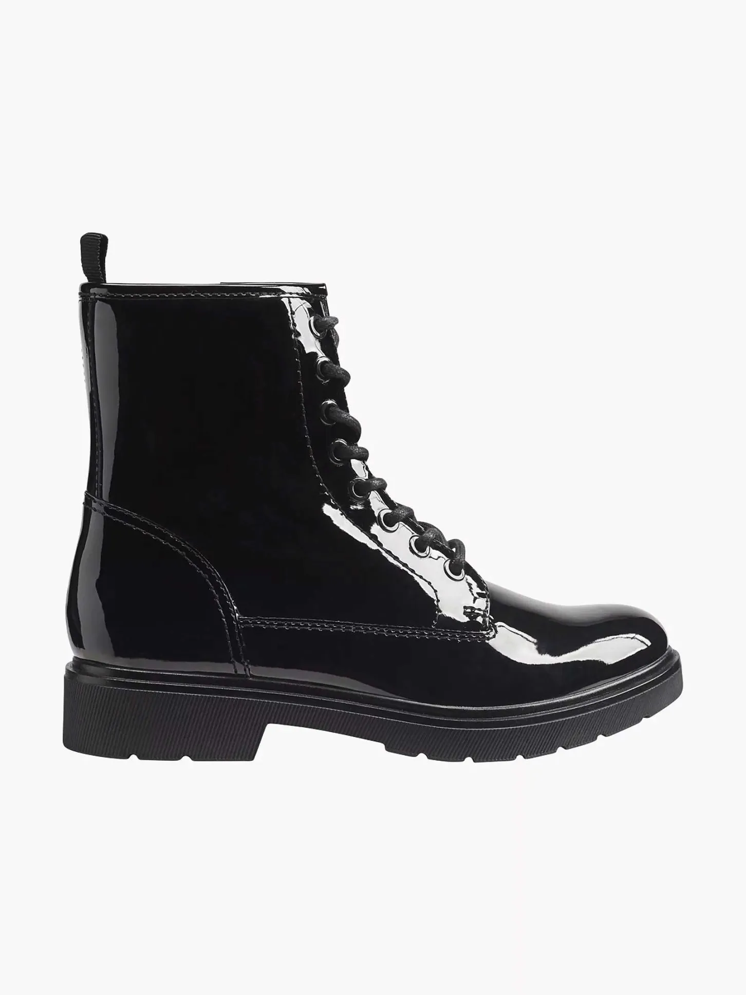 Discount Zwarte Veterboot Lak Dames Enkellaarzen & Boots