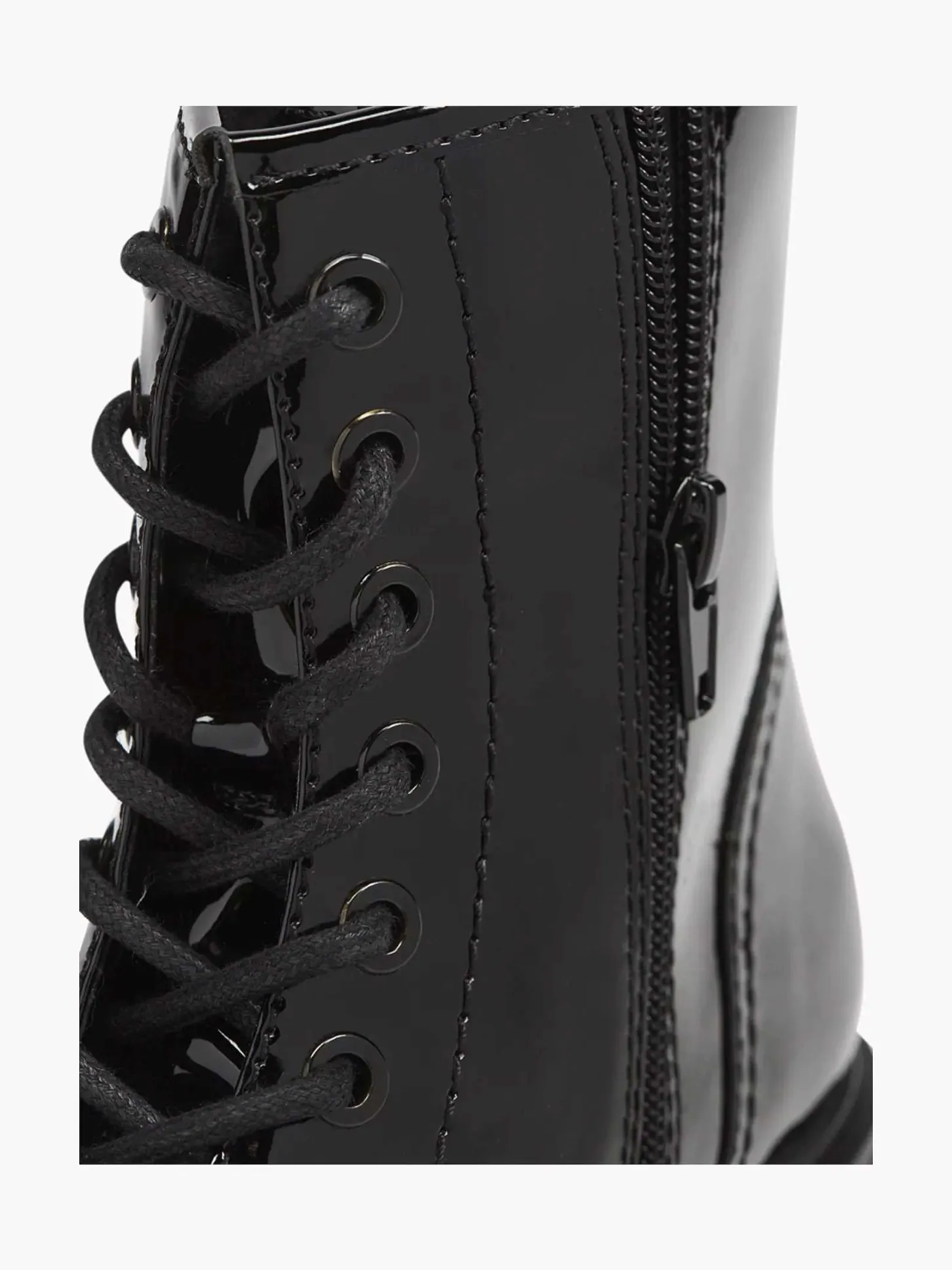Discount Zwarte Veterboot Lak Dames Enkellaarzen & Boots