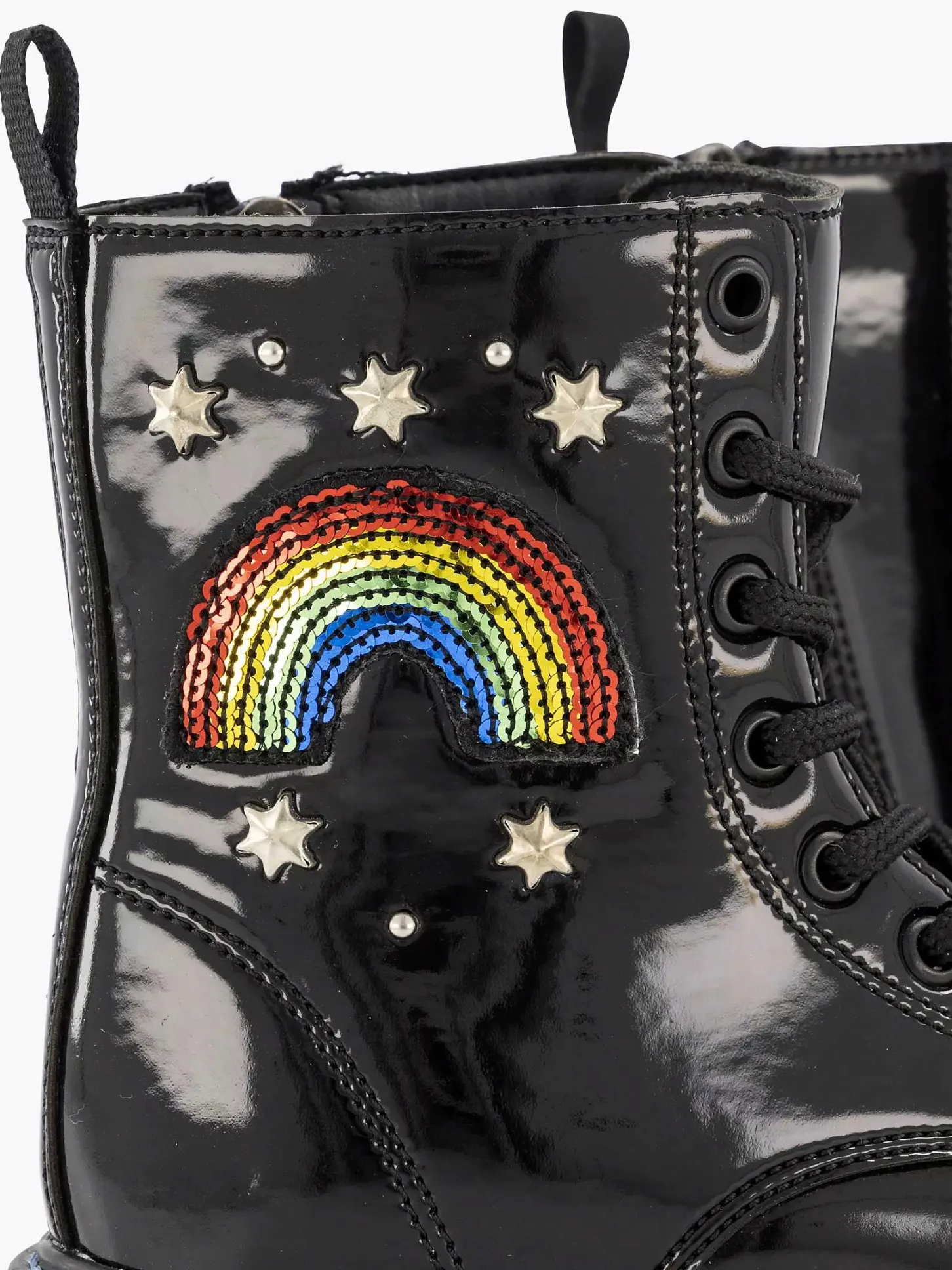 Zwarte Veterboot Regenboog Kinderen Jongensschoenen