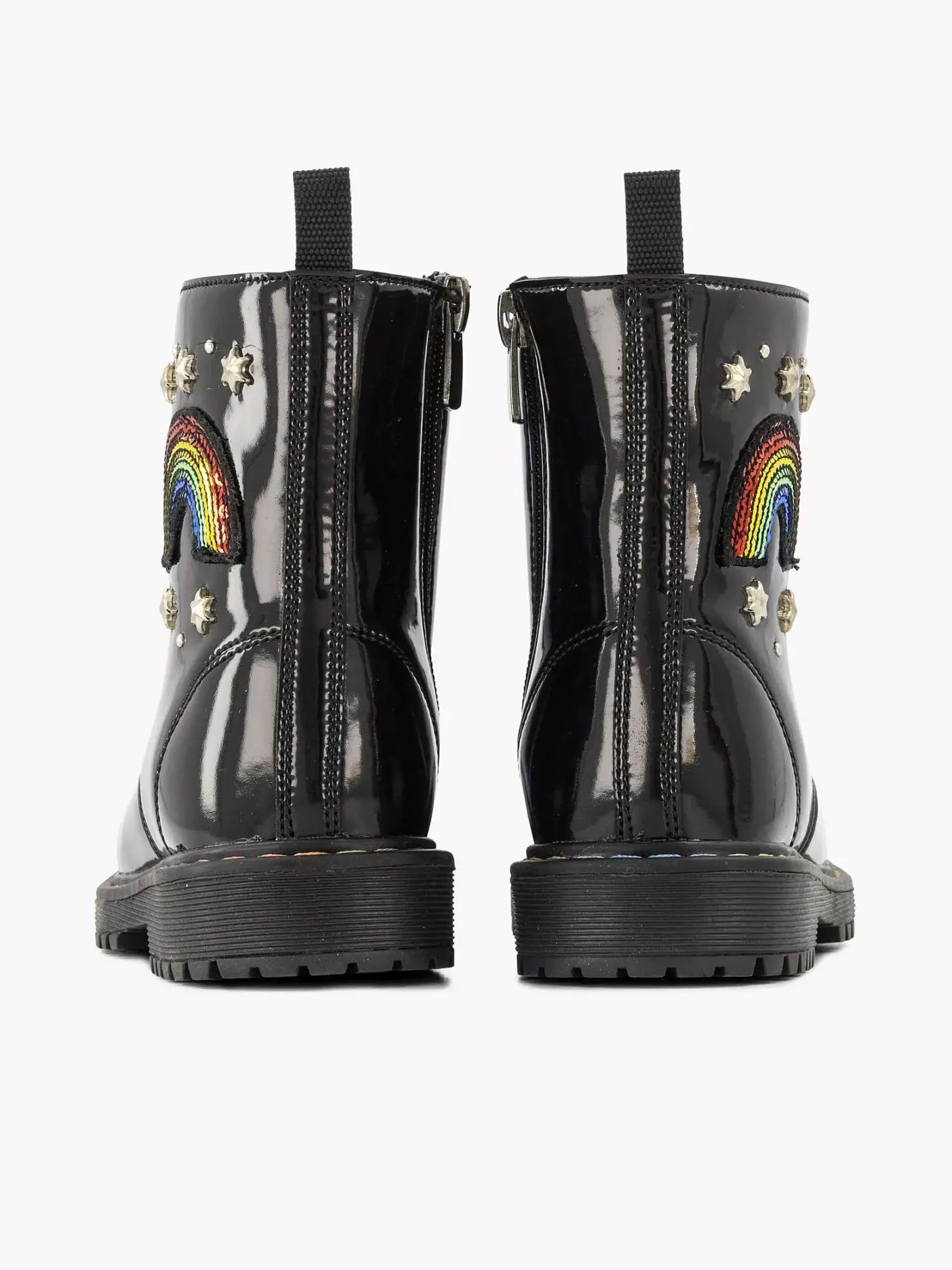 Zwarte Veterboot Regenboog Kinderen Jongensschoenen