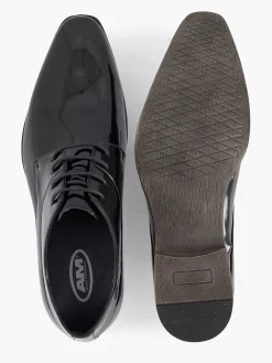 Zwarte Veterschoen Lak Heren Geklede Schoenen